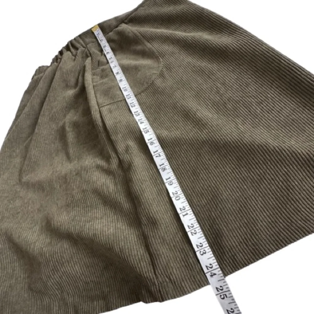 SHEIN Women's 1XL Olive A-Line Corduroy Straight Above Knee Zip Closure Skirt